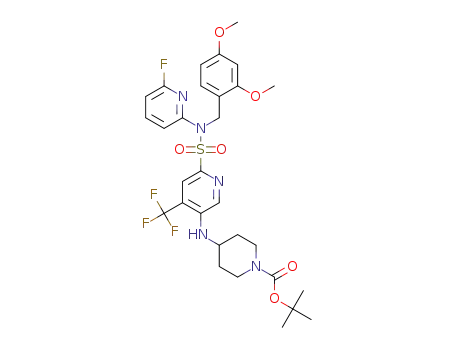 tert-butyl 4-((6-(N-(2,4-dimethoxybenzyl)-N-(6-fluoropyridin-2-yl)sulfamoyl)-4-(trifluoromethyl)pyridin-3-yl)amino)piperidine-1-carboxylate