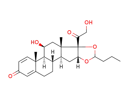 Molecular Structure of 51372-29-3 (16a(R),17-(Butylidenebis(oxy))-11b,21-dihydroxypregna-1,4-diene-3,20-dione)