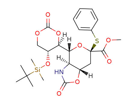 methyl (phenyl 5-amino-8-O-tert-butyldimethylsilyl-5-N,4-O-carbonyl-7-O,9-O-carbonyl-3,5-dideoxy-2-thio-D-glycero-β-D-galacto-2-nonulopyranosid)onate