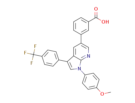 3-(1-(4-methoxyphenyl)-3-(4-(trifluoromethyl)phenyl)-1H-pyrrolo[2,3-b]pyridin-5-yl)benzoic acid