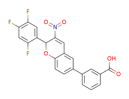 3-(3-nitro-2-(2,4,5-trifluorophenyl)-2H-chromen-6-yl)benzoic acid