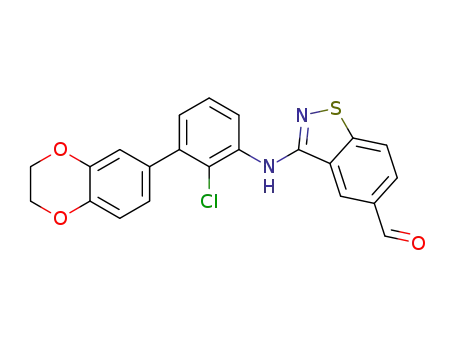 3-((2-chloro-3-(2,3-dihydrobenzo[b][1,4]dioxin-6-yl)phenyl)amino)benzo[d]isothiazole-5-carbaldehyde
