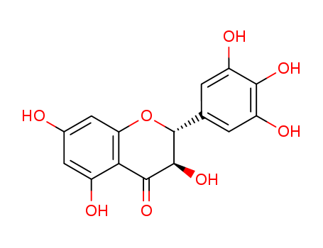 27200-12-0,Dihydromyricetin,4H-1-Benzopyran-4-one,2,3-dihydro-3,5,7-trihydroxy-2-(3,4,5-trihydroxyphenyl)-, (2R-trans)-;Ampelopsin (6CI);Flavanone, 3,3',4',5,5',7-hexahydroxy- (7CI,8CI);(+)-Ampelopsin;(+)-Dihydromyricetin;Ampelopsin (flavanol);Ampeloptin;