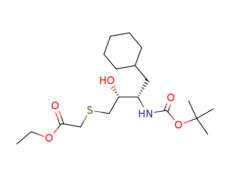 ethyl 2-<<(2R,3S)-3-<(tert-butoxycarbonyl)amino>-4-cyclohexyl-2-hydroxy-1-butyl>thio>acetate