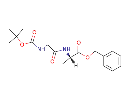 Molecular Structure of 63649-08-1 (L-Alanine, N-[N-[(1,1-dimethylethoxy)carbonyl]glycyl]-, phenylmethyl
ester)