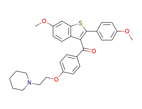 Molecular Structure of 84541-38-8 ((4-(2-(PIPERIDIN-1-YL)ETHOXY)PHENYL)(6-METHOXY-2-(4-METHOXYPHENYL)BENZO[B]THIOPHEN-3-YL)METHANONE)