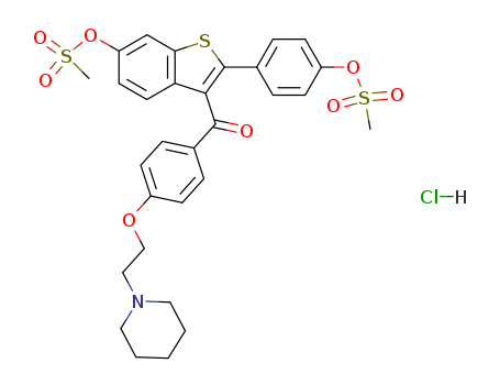 Methanone, [6-[(methylsulfonyl)oxy]-2-[4-[(methylsulfonyl)oxy]phenyl]benzo[b]thien-3- yl][4-[2-(1-piperidinyl)ethoxy]phenyl]-, hydrochloride