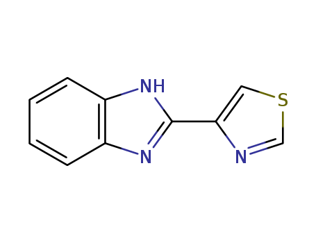 148-79-8,Thiabendazole,Thibenzole 200;Mertect 160;MK 360;Tiabenda;Benzimidazole, 2- (4-thiazolyl)-;E-Z-Ex;4-(2-benzimidazolyl)thiazole;Polival;Hokustar HP;2-(4-Thiazolyl)-1H-benzimidazole;2-(4-Thiazolyl)benzimidazole;Bovizole;TectiviridaeTectivirusTecto;Pitrizet;Syntol M 100;MK-360;