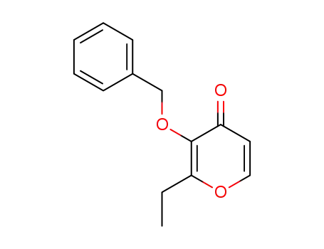 Molecular Structure of 111782-87-7 (4H-Pyran-4-one, 2-ethyl-3-(phenylmethoxy)-)