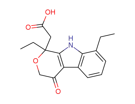1,8-diethyl-4-oxo-1,3,4,9-tetrahydropyrano[3,4-b]-indole-1-acetic acid