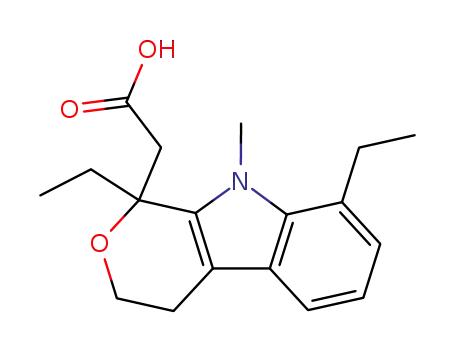 2-(1,8-diethyl-9-methyl-1,3,4,9-tetrahydro-pyrano[3,4-b]indol-1-yl)acetic acid