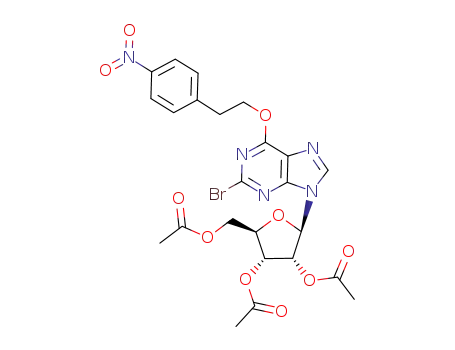 Acetic acid (2R,3R,4R,5R)-4-acetoxy-5-acetoxymethyl-2-{2-bromo-6-[2-(4-nitro-phenyl)-ethoxy]-purin-9-yl}-tetrahydro-furan-3-yl ester