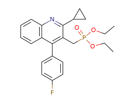 Molecular Structure of 154057-57-5 (P-[[2-Cyclopropyl-4-(4-fluorophenyl)-3-quinolinyl]methyl]phosphonic acid diethyl ester)