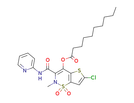 6-chloro-4-decanoyloxy-2-methyl-N-2-pyridinyl-2H-thieno<2,3-e>-1,2-thiazine-3-carboxamide 1,1-dioxide