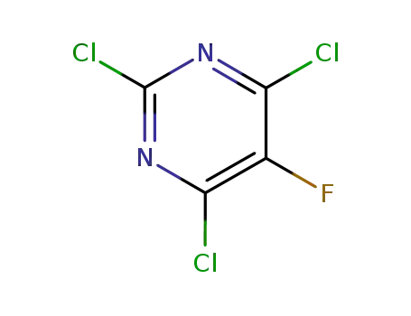 Molecular Structure of 6693-08-9 (2,4,6-TRICHLORO-5-FLUOROPYRIMIDINE)