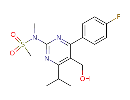 Molecular Structure of 147118-36-3 (4-(4-Fluorophenyl)-6-isopropyl-2-[(N-methyl-n-methylsulfonyl)amino]pyrimidine-5-yl-methanol)