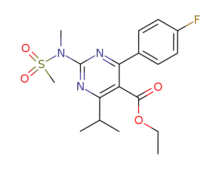 Molecular Structure of 147118-30-7 (4-(4-Fluorophenyl)-6-isopropyl-2-[(Methanesulfonyl)MethylaMino]pyriMidine-5-carboxylic acid ethyl ester)