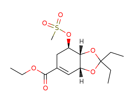 1,3-BENZODIOXOLE-5-CARBOXYLIC ACID, 2,2-DIETHYL-3A,6,7,7A-TETRAHYDRO-7-[(METHYLSULFONYL)OXY]-, ETHYL ESTER, (3AR,7R,7AR)-CAS