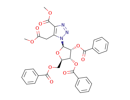 1-((2R,3R,4R,5R)-3,4-Bis-benzoyloxy-5-benzoyloxymethyl-tetrahydro-furan-2-yl)-5-methoxycarbonylmethyl-1H-[1,2,3]triazole-4-carboxylic acid methyl ester