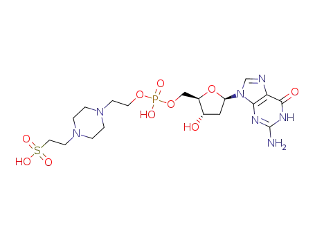 2-[4-(2-{[(2R,3S,5R)-5-(2-Amino-6-oxo-1,6-dihydro-purin-9-yl)-3-hydroxy-tetrahydro-furan-2-ylmethoxy]-hydroxy-phosphoryloxy}-ethyl)-piperazin-1-yl]-ethanesulfonic acid