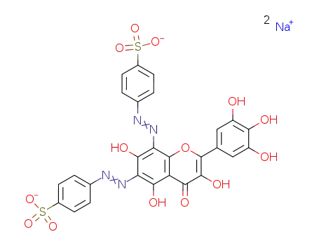 sodium salt of 6,8-bis(p-sulfobenzeneazo)-3,3',4',5,5',7-hexahydroxyflavone