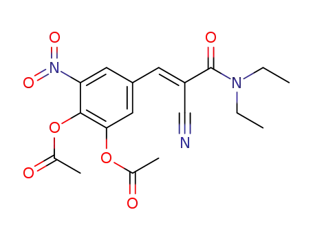 (E)-2-cyano-N,N-diethyl-3-(3,4-diacetyloxy-5-nitrophenyl)propenamide