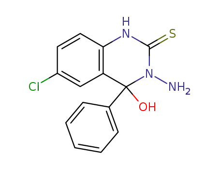 Molecular Structure of 67863-85-8 (2(1H)-Quinazolinethione,
3-amino-6-chloro-3,4-dihydro-4-hydroxy-4-phenyl-)