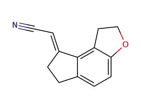 Molecular Structure of 196597-79-2 (Acetonitrile, (1,2,6,7-tetrahydro-8H-indeno[5,4-b]furan-8-ylidene)-, (2E)-)