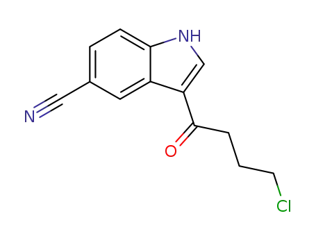 Molecular Structure of 276863-95-7 (3-(4-chlorobutanoyl)-1H-indole-5-carbonitrile)