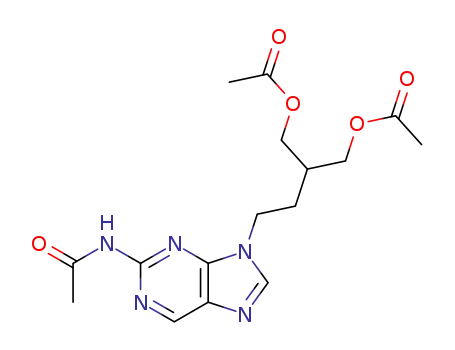 acetic acid 2-acetoxymethyl-4-(2-acetylamino-purin-9-yl)-butyl ester