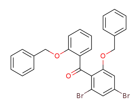 Molecular Structure of 820243-54-7 (Methanone,
[2,4-dibromo-6-(phenylmethoxy)phenyl][2-(phenylmethoxy)phenyl]-)