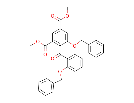 Molecular Structure of 820243-55-8 (1,3-Benzenedicarboxylic acid,
5-(phenylmethoxy)-4-[2-(phenylmethoxy)benzoyl]-, dimethyl ester)
