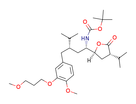 [(1S,3S)-3-[[4-Methoxy-3-(3-methoxypropoxy)phenyl]methyl]-4-methyl-1-[(2S,4S)-tetrahydro-4-(1-methylethyl)-5-oxo-2-furanyl]pentyl]carbamic acid tert-butyl ester