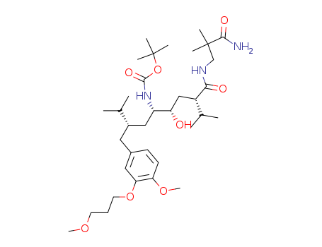 Carbamic acid, [4-[[(3-amino-2,2-dimethyl-3-oxopropyl)amino]carbonyl]-2-hydroxy-1-[2-[[4-methoxy-3-(3-methoxypropoxy)phenyl]methyl]-3-methylbutyl]-5-methylhexyl]-, 1,1-dimethylethyl ester, [1S-[1R*(R*