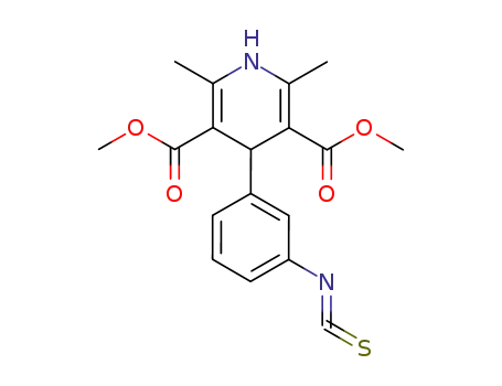 Molecular Structure of 86880-84-4 (3,5-Pyridinedicarboxylic acid,
1,4-dihydro-4-(3-isothiocyanatophenyl)-2,6-dimethyl-, dimethyl ester)