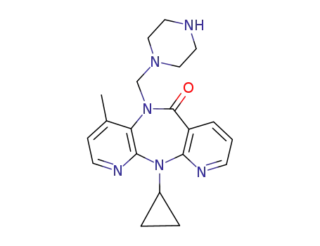 5-cyclopropyl-9-methyl-10-piperazin-1-ylmethyl-5,10-dihydro-4,5,6,10-tetraaza-dibenzo[a,d]cyclohepten-11-one