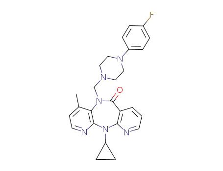 5-cyclopropyl-10-[4-(4-fluoro-phenyl)-piperazin-1-ylmethyl]-9-methyl-5,10-dihydro-4,5,6,10-tetraaza-dibenzo[a,d]cyclohepten-11-one