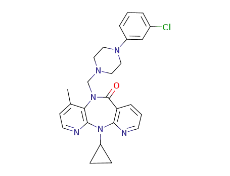 10-[4-(3-chloro-phenyl)-piperazin-1-ylmethyl]-5-cyclopropyl-9-methyl-5,10-dihydro-4,5,6,10-tetraaza-dibenzo[a,d]cyclohepten-11-one