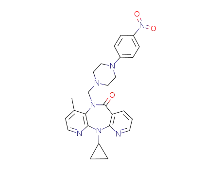 5-cyclopropyl-9-methyl-10-[4-(4-nitro-phenyl)-piperazin-1-ylmethyl]-5,10-dihydro-4,5,6,10-tetraaza-dibenzo[a,d]cyclohepten-11-one