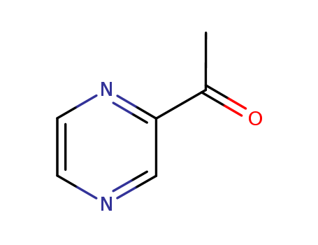 22047-25-2,Acetylpyrazine,Ethanone,1-pyrazinyl- (9CI);Ketone, methyl pyrazinyl (6CI,8CI);1-(2-Pyrazinyl)-1-ethanone;1-(Pyrazin-2-yl)ethanone;2-Acetylpyrazine;NSC 72374;Pyrazine methyl ketone;