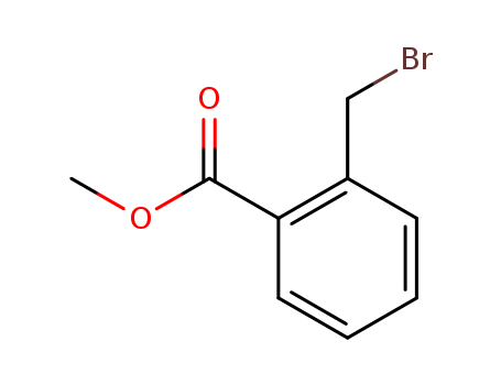 2417-73-4,Methyl 2-bromomethylbenzoate,o-Toluicacid, a-bromo-, methyl ester(6CI,7CI,8CI);2-Bromomethylbenzoic acid methyl ester;2-Bromomethylbenzoic methylester;2-Carbomethoxybenzyl bromide;2-Methoxycarbonylbenzylbromide;Methyl o-(bromomethyl)benzoate;Methyla-bromo-o-toluate;o-Carbomethoxybenzyl bromide;