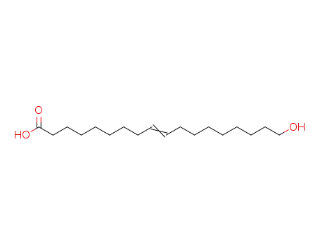 Molecular Structure of 3329-38-2 ((9E)-18-hydroxyoctadec-9-enoic acid)