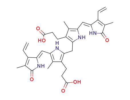 Molecular Structure of 35991-50-5 (3,17-Divinyl-1,10,19,22,23,24-hexahydro-2,7,13,18-tetramethyl-1,19-dioxo-21H-biline-8,12-dipropionic acid)