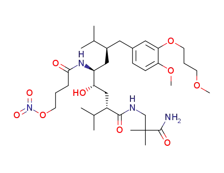 (2S,4S,5S,7S)-5-[4-(nitrooxy)butanoyl]amino-4-hydroxy-2-isopropyl-7-[4-methoxy-3-(3-methoxy-propopxy)-benzyl]-8-methyl-nonanoic acid (2-carbamoyl-2-methyl-propyl)-amide