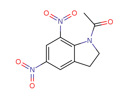 Molecular Structure of 62796-78-5 (1-(5,7-DINITRO-2,3-DIHYDRO-1H-INDOL-1-YL)ETHAN-1-ONE)