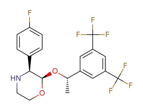 Molecular Structure of 170729-79-0 ([2R-[2aR*),3a]-2-[1-[3,5-Bis(trifluoromethyl)phenyl]ethoxy]-3-(4-fluorophenyl)morpholine)