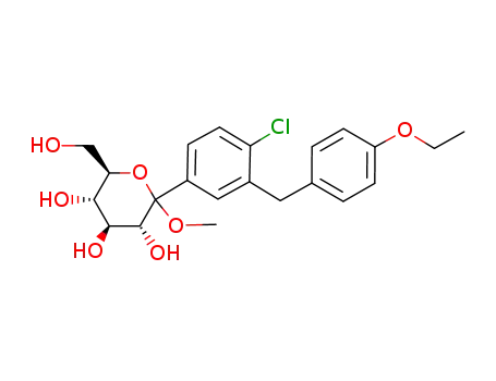 Molecular Structure of 461432-24-6 ((3R,4R,5R,6S)-2-(acetoxyMethyl)-6-(4-chloro-3-(4-ethoxybenzyl)phenyl)tetrahydro-2H-pyran-3,4,5-triyl triacetate)