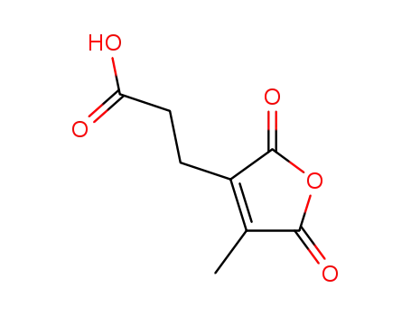 Molecular Structure of 487-66-1 (2,5-Dihydro-4-methyl-2,5-dioxo-3-furanpropanoic Acid)