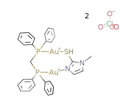 [Au2(μ-bis(diphenylphosphino)methane)(2-mercapto-1-methylimidazole)](ClO4)2
