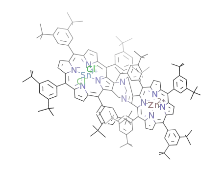 dichloro[5,5'10,10',15,15',20,20'-octakis(3,5-di-tert-butylphenyl)-4''H,8''H-1'',5''-methano[1'',5'']diazocino[2'',3''-b:6'',7''-b']bisporphyrinato]tin(IV)zinc(II)